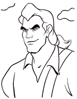 A coloring page of beauty and the beast